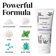 Load image into Gallery viewer, Aromalief Hemp Cream with Lavender Aromatherapy - 1000MG Hemp- 2 Pack -Made in USA - Relieve Stress, Muscle & Joint Pain- Menthol, Glucosamine, Chondroitin MSM - Vegan & Cruelty-Free…