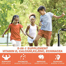 Load image into Gallery viewer, 3 Packs Vitamin D3 5000 iu Gummies Supplement 125mcg Immune Support Joint Pain Muscle Function Teeth Healthy by VIT D Chewable K2 Calcium Zinc Vegan Kids Adults 240 Counts Candies