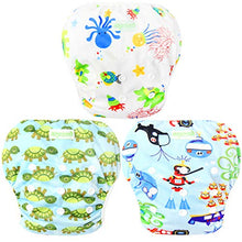 Load image into Gallery viewer, wegreeco Baby & Toddler Snap One Size Adjustable Reusable Baby Swim Diaper (Diving, Ocean, Turtle, Large, 3 Pack)