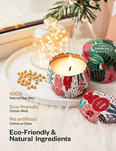 Load image into Gallery viewer, Scented Candles Gift Set, 4 Cans Made of 100% Natural Soy Wax with Essential Oils for Stress Relief, 4 Fragrances Use for Aromatherapy, Bath, Yoga, Perfect for Christmas, Birthday, Mother's Day