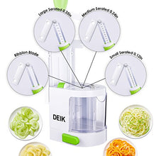 Load image into Gallery viewer, Spiralizer, Spiralizer Vegetable Slicer, Vertical Spiralizer with Adjustable Cuts of 4 Vegetable Pasta Maker and Mandoline Spira Slicer