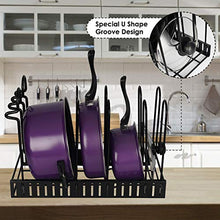 Load image into Gallery viewer, Pensar Pots and Pans Organizers for Cabinet, Adjustable Pot Organizer Rack under Cabinet, Pan Organizer with 8 Tiers & 3 DIY Methods, Lid Kitchen Cabinet Organizer