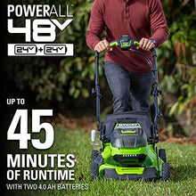 Load image into Gallery viewer, Greenworks 48V 20" Brushless Cordless Push Lawn Mower, (2) 4.0Ah USB Batteries (USB Hub) and Dual Port Rapid Charger Included (2 x 24V)