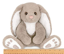 Load image into Gallery viewer, Bearington Boomer Plush Taupe and White Bunny Stuffed Animal, 10.5 inches