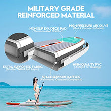 Load image into Gallery viewer, Highpi Inflatable Stand Up Paddle Board 11'x33''x6''W Premium SUP Accessories & Backpack, Wide Stance, Surf Control, Non-Slip Deck, Leash, Paddle and Pump, Standing Boat for Youth & Adult…