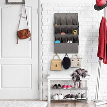 Load image into Gallery viewer, STORAGE MANIAC Over The Door Shoe Organizer, 2-Pack Hanging Shoe Organizer, Wall Shoe Organizer Grey, 12-Pocket