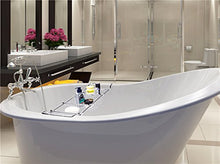 Load image into Gallery viewer, Magionline Brass Over Bathtub Racks Expandable Bath Caddy for The Elegant Tub Chrome Polished