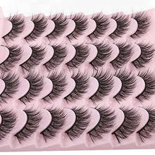 Load image into Gallery viewer, False Eyelashes 14mm Faux 3D Mink Lashes Natural Look Fluffy Cat Eye Wispy Lashes Pack by Kiromiro, 14 Pairs