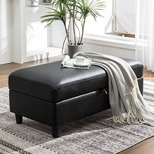 Load image into Gallery viewer, HONBAY Convertible Sectional Sofa with Ottoman Modern L Shape Sectional Couch Faux Leather Couch with Reversible Chaise, Black