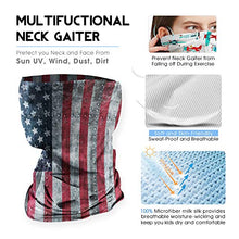 Load image into Gallery viewer, 4 PCS Kids Face Mask Neck Gaiters Full-Coverage Bandanas Headband Tube Neck for Boys Girls(B American Flag/Pack of 4, 7-10T/8.2713.39inch)