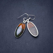 Load image into Gallery viewer, Natural Blood Stone Handmade Unique 925 Sterling Silver Earrings 1.5" Y1038