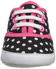 Load image into Gallery viewer, Luvable Friends Unisex Baby Crib Shoes, Black With Polka Dots, 0-6 Months