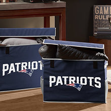 Load image into Gallery viewer, Franklin Sports NFL New England Patriots Folding Storage Footlocker Bins - Official NFL Team Storage Organizers - Collapsible Containers - Large