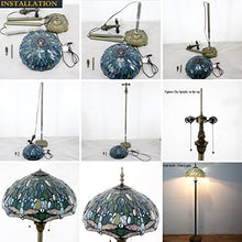 Load image into Gallery viewer, Tiffany Floor Lamp Crystal Pear Bead Stained Glass Lampshade Coffee Table Reading Lamps Antique Style Base Lighting W16 H64 Inch Living Room Bedroom Bookcase Dresser Bedside Desk S005 WERFACTORY