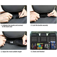 Load image into Gallery viewer, EldHus Rear Car Organizer Storage Trunk Back Seat Organizer Car Backseat Organizer Storage with Pockets, Cloth, Black