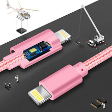 Load image into Gallery viewer, 4Pack(3ft 6ft 6ft 10ft) iPhone Lightning Cable Apple Certified Braided Nylon Fast Charger Cable Compatible iPhone Max XS XR 8 Plus 7 Plus 6s 5s 5c Air iPad Mini iPod (Pink)