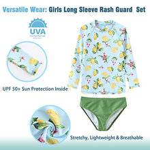 Load image into Gallery viewer, Big Girls 3 Piece Rash Guard Swimsuits Set Tankini Bathing Suits for Girls Long Sleeve Beach Swimwear Yellow Size 14/12-14 Years