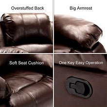 Load image into Gallery viewer, Bonzy Home Air Leather Recliner Chair Overstuffed Heavy Duty Recliner - Faux Leather Home Theater Seating - Manual Bedroom & Living Room Chair Reclining Sofa (Red Brown)