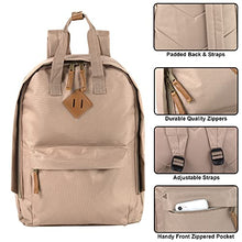 Load image into Gallery viewer, Canvas Mini Backpack for Everyday & Day Pack Rucksack in Solid Color Blocks (Almond)
