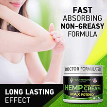 Load image into Gallery viewer, Extra Strength Hemp Cream Pain Relief Rub – Only 3rd Party Tested Product To Verify Strength/Results. All Natural for Nerve-Sciatic, Muscle, Back Pain & Inflammation, with Arnica, MSM, Emu, Turmeric