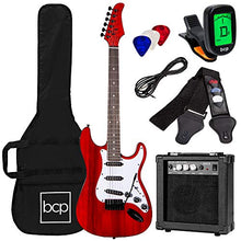 Load image into Gallery viewer, Best Choice Products 39in Full Size Beginner Electric Guitar Starter Kit w/Case, Strap, 10W Amp, Strings, Pick, Tremolo Bar - Cherry Red