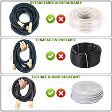 Load image into Gallery viewer, LOOHUU Garden Hose Expandable Kit 50 Feet,Water Hose with Superior Strength 3750D/10 Function Spray Nozzle/Resistant 3-Layers Latex, Solid Brass Fittings
