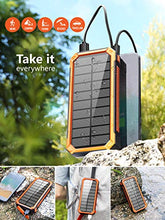 Load image into Gallery viewer, Solar Charger 30000mAh, Solar Power Bank, PD 18W & QC3.0 Quick Charge with 4 Outputs & Dual Inputs(USB/Type-C), External Backup Battery Huge Capacity Phone Charger for iOS and Android(Orange)
