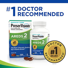 Load image into Gallery viewer, PreserVision AREDS 2 Eye Vitamin & Mineral Supplement, Contains Lutein, Vitamin C, Zeaxanthin, Zinc & Vitamin E, 120 Softgels (Packaging May Vary)