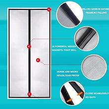 Load image into Gallery viewer, Magnetic Screen Door Fiberglass Mesh Screen Door with Magnets, Screen for Sliding Glass Door French Door Patio Door, Full Frame Hook & Loop, Hands Free, Pet Friendly (36"x82")