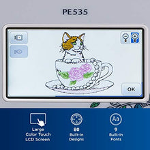 Load image into Gallery viewer, Brother PE535 Embroidery Machine, 80 Built-in Designs, 4" x 4" Hoop Area, Large 3.2" LCD Touchscreen, USB Port, 9 Font Styles