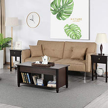 Load image into Gallery viewer, YAHEETECH Lift Top Coffee Table with Hidden Storage Compartment & Shelf, Lift Tabletop Dining Table for Living Room, 19.2-24.6in H