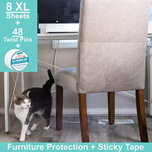 Load image into Gallery viewer, FurPals Furniture Protector from Cats, Anti Cat Scratch Deterrent Tape, Clear Double Sided Training Tape, Couch Protector from Scratching, 4 XL (17 in by 12 in) & 4 Large (18 in by 9 in) Plus Extras