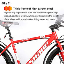 Load image into Gallery viewer, GYZLZZB Ten Knife Wheels Adult 26 Inch 21-Speed Bicycle Full Suspension Gears Dual Disc Brakes Mountain Bicycle, High-Carbon Steel Outdoors Mountain Bike with Shelves and Fenders(Red)