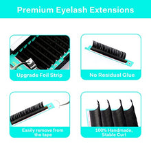 Load image into Gallery viewer, Eyelash Extensions 0.15 C Curl 8-14mm Lash Extensions Supplies Individual Lashes Premium Silk Volume & Classic Lash Soft Matte Dark Professional Eyelashes Extension (0.15-C-8-14 Mixed)