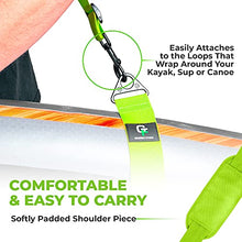 Load image into Gallery viewer, Gradient Fitness Kayak/Paddle Board/Surfboard Shoulder Strap | Hands-Free SUP Carrying Strap Boards with Padded Shoulder Sling, Paddle Carrier & Metal Accessories (Green)