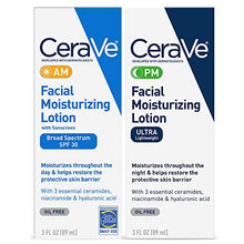 Load image into Gallery viewer, CeraVe Day & Night Face Lotion Skin Care Set | Contains CeraVe AM Face Moisturizer with SPF 30 and CeraVe PM Face Moisturizer | Fragrance Free