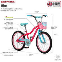 Load image into Gallery viewer, Schwinn Elm Girls Bike for Toddlers and Kids, 20-Inch Wheels, Pink