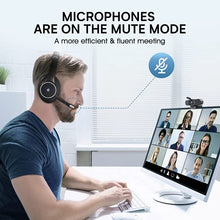 Load image into Gallery viewer, Bluetooth Headset with Microphone, eMeet ENC Noise Cancelling Headphones with 4 Mics, All Day Battery & Comfortable Design PC Headset, Dual-Bluetooth/Dongle/USB Connection for PC/Mac/Tablet/Cell Phone
