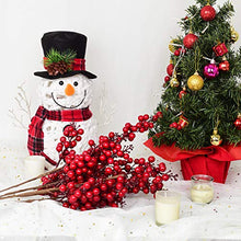 Load image into Gallery viewer, Lvydec 4 Pack Artificial Red Berry Stems - 19.5 Inch Christmas Holly Berry Branches for Holiday Home Decor and Crafts