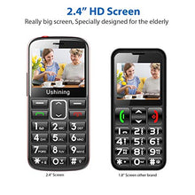 Load image into Gallery viewer, Ushining Seniors Cell Phones Unlocked SOS Button Hearing Aid Compatible 3G Tmobile Senior Basic Cell Phones Large Volume 2.4 Inch HD Screen Feature Phones with Charging Dock (Blue)