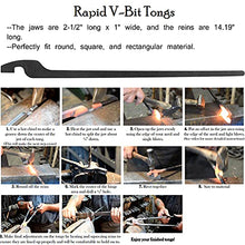Load image into Gallery viewer, E-cowlboy Rapid Tongs Bundle Set Five Types DIY Blacksmith Tongs with Rivet, Rapid Bolt/Flat Jaw/Slot Jaw/V-Bit/Scroll Tongs