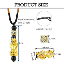 Load image into Gallery viewer, YADOCA 4 Pcs Feng Shui Bracelets Necklace Set for Men Women Black Obsidian Wealth Bracelets Good Lucky Pi Xiu Bracelets 10mm Bead Adjustable Elastic