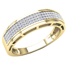 Load image into Gallery viewer, Dazzlingrock Collection 0.25 Carat (ctw) Round White Diamond Men's Hip Hop Anniversary Wedding Band 1/4 CT, 10K Yellow Gold, Size 7