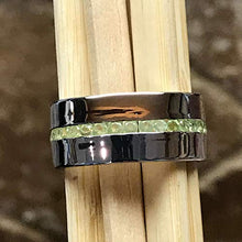 Load image into Gallery viewer, Genuine 2ct Green Peridot 925 Solid Sterling Silver Men's Ring Size 7, 8