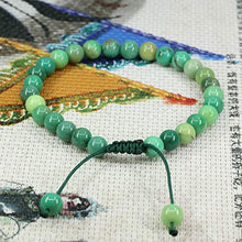 Load image into Gallery viewer, Amandastone Natural Green Chrysoprase Gemstone 6mm Round Beads Adjustable Braided Macrame Tassels Chakra Reiki Bracelet