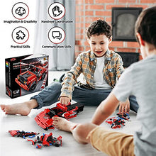 Load image into Gallery viewer, STEM Toy Building Toys Gifts for Age 5, 6, 7, 8, 9, 10, 11, 12 Years Old Kids Boys Girls, 2 in 1 Remote Control Racing Car Building Blocks, 351 Pcs DIY Building Kits, Engineering Construction Toy