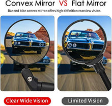 Load image into Gallery viewer, HUBUISH Bar End Bike Mirrors,360°Adjustable Rotatable Handlebar Convex Mirror for Mountain Road Bicycle Riding Cycling Accessories, with Wide Angle Lens Safety Rearview Mirror(1 PC)