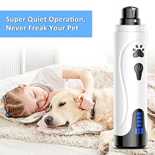 Load image into Gallery viewer, YABIFE Dog Nail Grinder and Clipper, Dog Nail Trimmer, Super Quiet Dog Nail File, Pet Nail Grinder with Dog Nail Scissor, for Small Large Dogs Cats Claw Care & Grooming,3 Speeds, 3 Grinding Wheels