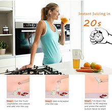 Load image into Gallery viewer, Portable Blender for Juice, Personal Size Blender Cup for Shakes and Smoothies Juicer Cup with USB Rechargeable Mini Blender 300ML 10oz Personal Blender for Home Travel Office Outdoor
