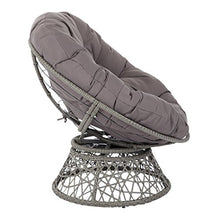 Load image into Gallery viewer, OSP Designs Papasan Chair with 360-degree Swivel, Grey Cushion Frame
